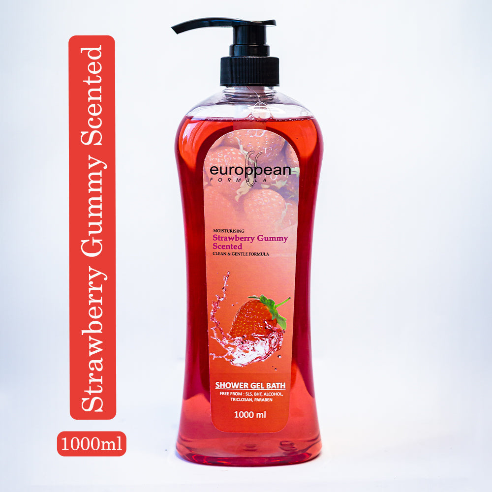 European Formula Moisturising Strawberry Gummy Scented Shower Gel Bath 1000 ml European Formula