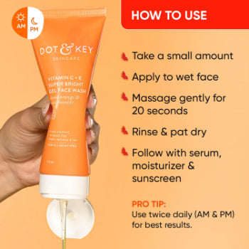 DOT & KEY Vitamin C + E Super Bright Gel Face Wash For Glowing And Brightening Skin 100 ML Beauty Bumble