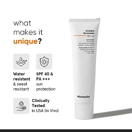 Minimalist Invisible Sunscreen SPF40 50g Minimalist