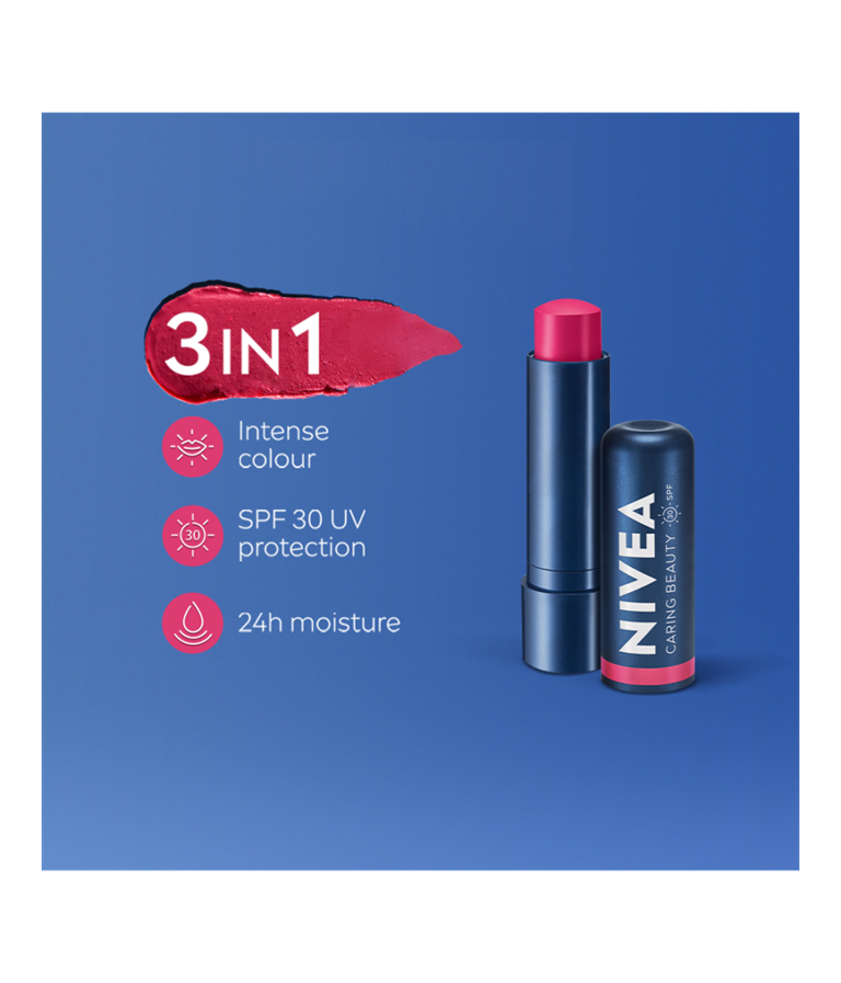 NIVEA Lip Caring Beauty Pink Lip Balm | Lip & Cheek Tint with SPF 30 NIVEA