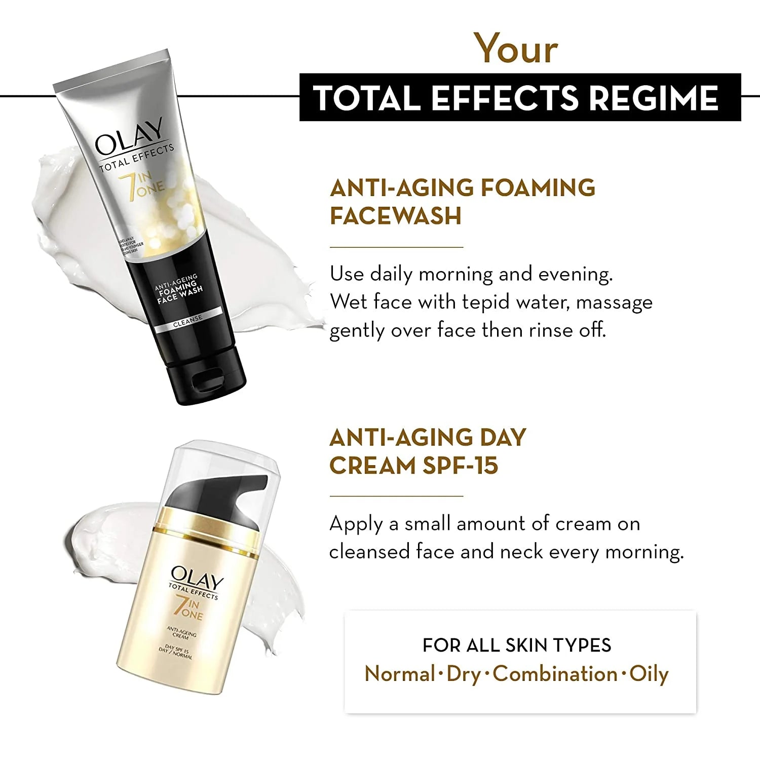 Olay Total Effects 7 In One Foaming Cleanser & Day Cream SPF 15 - Beauty Bumble