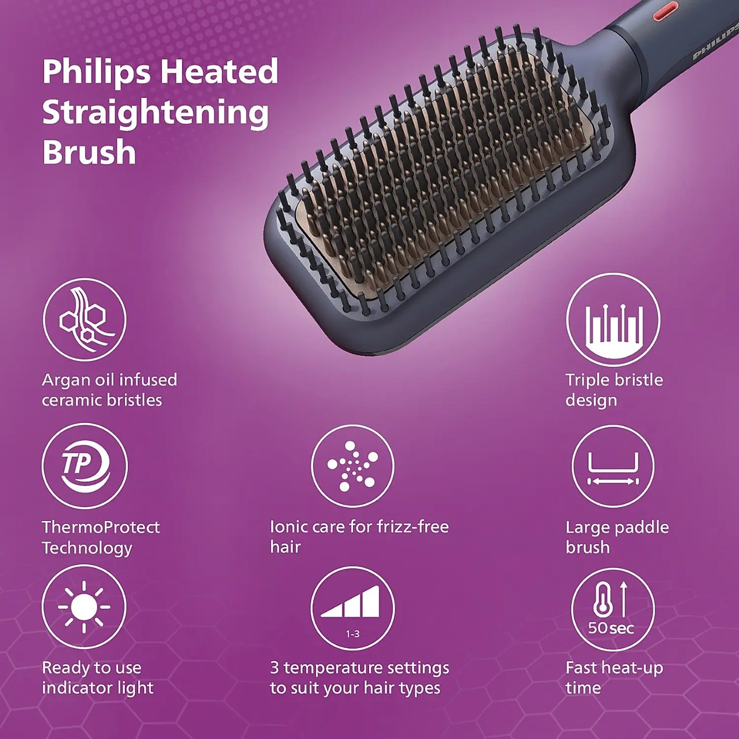 Philips ceramic hair straightener brush best sale