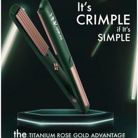 HNK Hair Crimper Rose Gold Titanium Plate HNK