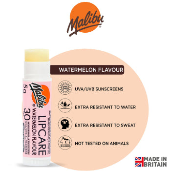 Malibu 30 SPF Lip Care Balm (Watermelon) 5g Malibu