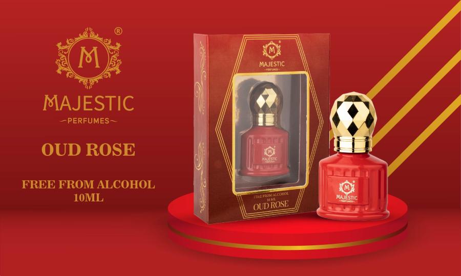 MAJESTIC PERFUMES Free From Alcohol Oud Rose 10ml Majestic Perfumes