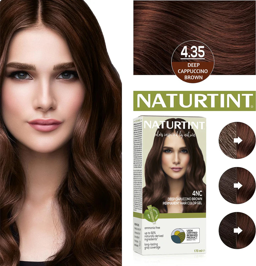 NATURTINT 4NC Deep Capuccino Brown Permanent Hair Color Gel 170ml NATURTINT