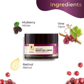 Pilgrim Red Vine Night Gel Crème With Retinol, Mulberry & Vit. C 50g Pilgrim