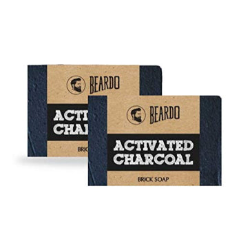 Beardo Activated Charcoal Brick Soap, 125g ( Pack Of 2) Beardo