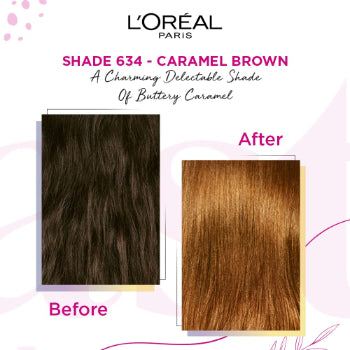 L'Oreal Paris Casting Crème Gloss Conditioning Hair Color Ultra Visible, 100g + 60ml - Caramel Brown 634 L'Oreal