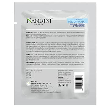 NANDINI Herbal Marine Algae Skin Lightening & Whitening Peel of mask 30GM Nandini