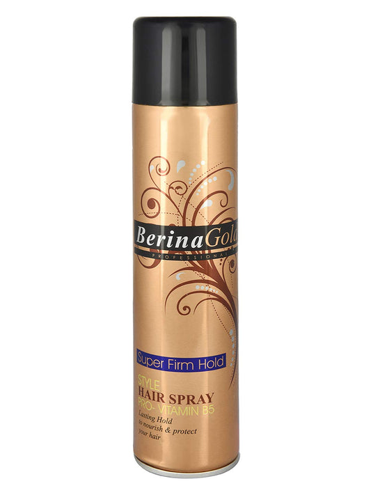 Berina Hair Spray Super Firm Hold Gold Professional Salon Styling Spray 250ml Berina