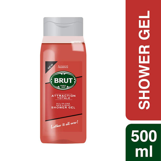 Brut Attraction Total All - In- one Hair & Body Shower Gel 500ml Brut