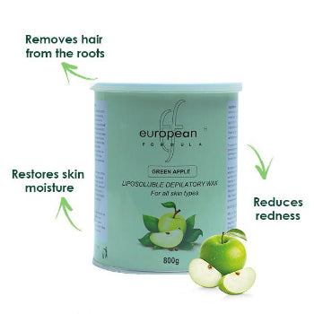 European Formula Green Apple Wax Liposoluble Depilatory European Formula