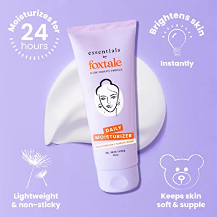 Foxtale Essentials Daily Moisturizer For Face | Makes You Glow | All Skin Types - 50ml Foxtale