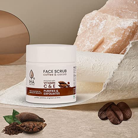 IHA Coffee and Cocoa Face Scrub,100g IHA