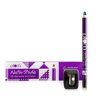 PLUM NaturStudio All-Day-Wear Kohl Kajal Gemstone Green with FREE SHARPENER PLUM