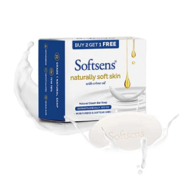 Softsens Naturally Soft Skin Cream Bar Soap (100g x 3 Multipack) SOFTSENS