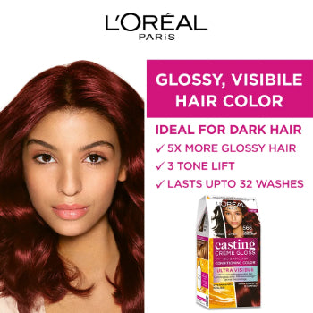 L'Oreal Paris Casting Creme Gloss Ultra Visible Conditioning Hair Color - 566 Cherry Burgundy, 160 g L'Oreal