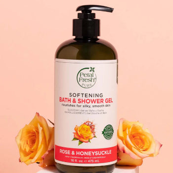 Petal Fresh Pure SOFTENING BATH & SHOWER GEL ROSE & HONEYSUCKLE 475 ml Petal Fresh