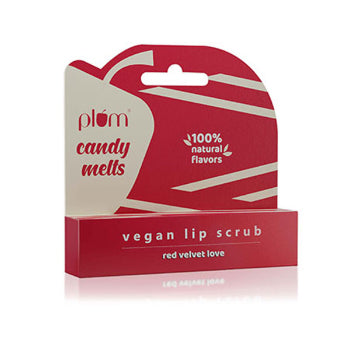 Plum Candy Melts Vegan Lip Scrub Red Velvet LoveWith Plant-based Oils & Waxes 12 gm PLUM