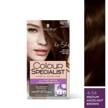 Schwarzkopf Colour SPECIALIST CARE & MOISTURE WITH OMEGAPLEX + HYALURONIC ACID 4-54 MEDIUM HAZELNUT BROWN 165 ml Schwarzkopf