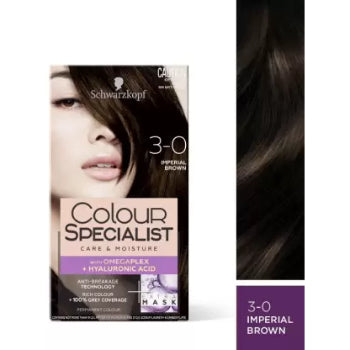 Schwarzkopf Colour SPECIALIST CARE & MOISTURE WITH OMEGAPLEX + HYALURONIC ACID 3-0 IMPERIAL BROWN 165 ml Schwarzkopf