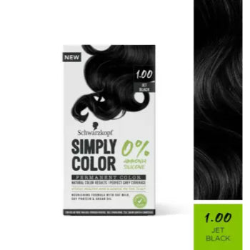 Schwarzkopf SIMPLY COLOR PERMANENT COLOR 1.00 JET BLACK 142.5 ml Schwarzkopf