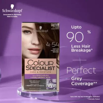 Schwarzkopf Colour SPECIALIST CARE & MOISTURE WITH OMEGAPLEX + HYALURONIC ACID 4-54 MEDIUM HAZELNUT BROWN 165 ml Schwarzkopf