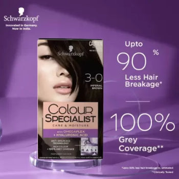 Schwarzkopf Colour SPECIALIST CARE & MOISTURE WITH OMEGAPLEX + HYALURONIC ACID 3-0 IMPERIAL BROWN 165 ml Schwarzkopf