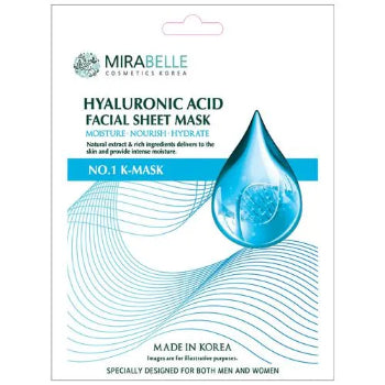 MIRABELLE Hyaluronic Acid Facial Sheet Mask 25ml MIRABELLE