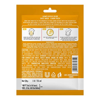 LAKME Lemon Fresh Fruity-Licious Sheet Mask 25ml LAKME