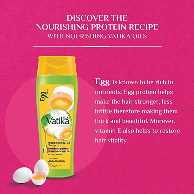 Vatika Naturals Egg Protein Nourishing Protein Shampoo For Thin & Limp Hair 400ml Beauty Bumble