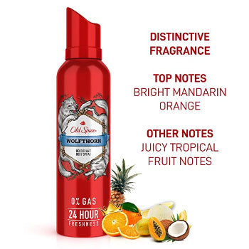 Old Spice Wolfthorn No Gas Deodorant Body Spray Perfume for Men, 140ml OLD SPICE