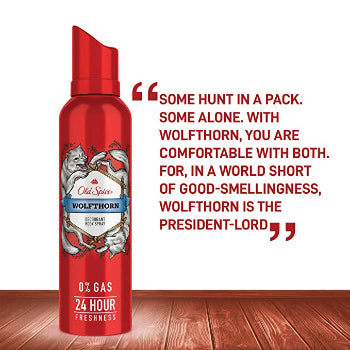 Old Spice Wolfthorn No Gas Deodorant Body Spray Perfume for Men, 140ml OLD SPICE